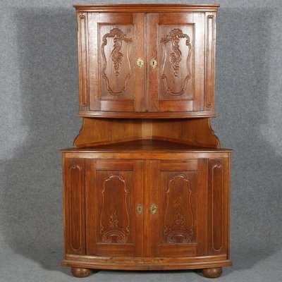 Small Baroque Corner Cabinet in Oak, 18th Century-DXD-1790239