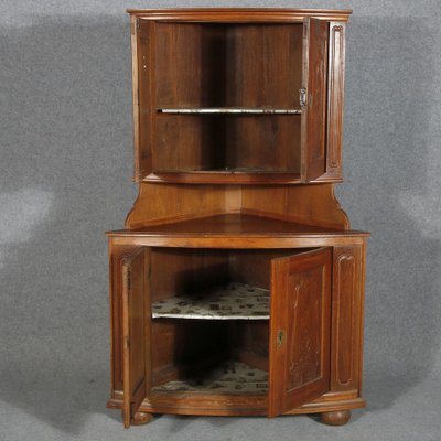 Small Baroque Corner Cabinet in Oak, 18th Century-DXD-1790239