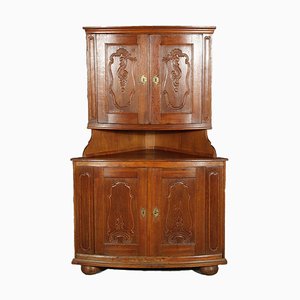 Small Baroque Corner Cabinet in Oak, 18th Century-DXD-1790239