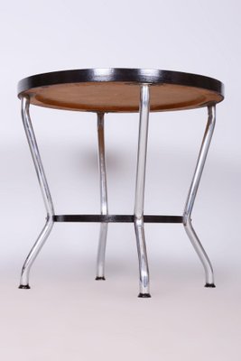 Small Bauhaus Table in Oak and Chrome attributed to Hynek Gottwald, Former Czechoslovakia, 1930s-WHY-1791105