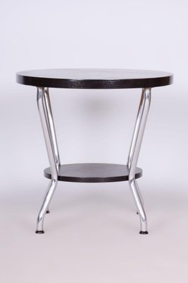 Small Bauhaus Table in Oak and Chrome attributed to Hynek Gottwald, Former Czechoslovakia, 1930s-WHY-1791105