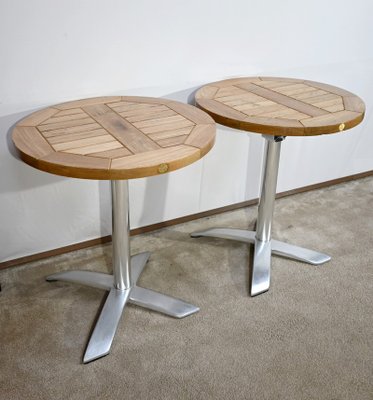 Small Bistro Tables in Ash by R. Vlaemynck, 1990s, Set of 2-RVK-1724727