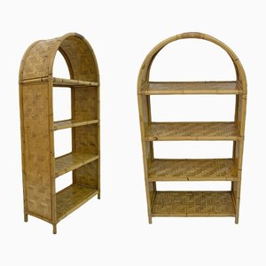 Small Bookshelves in Italian Bamboo, 1970s, Set of 2-FER-1318855