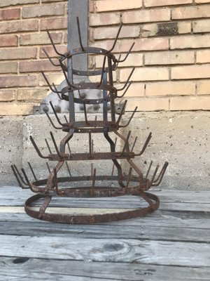 Small Bottle Dryer in Iron, France, 1930s-EXJ-1220578