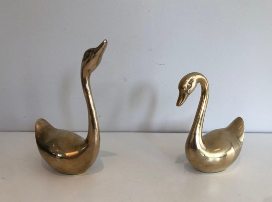 Small Brass Ducks, Set of 2-BA-1365448