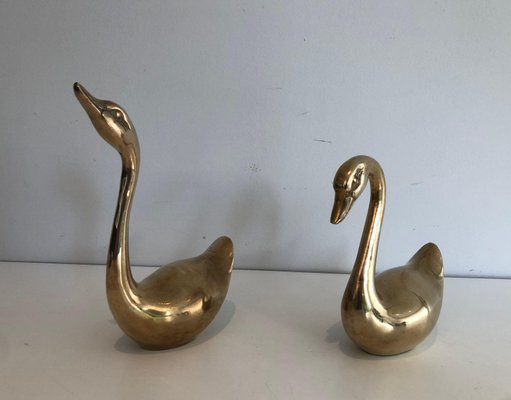 Small Brass Ducks, Set of 2-BA-1365448