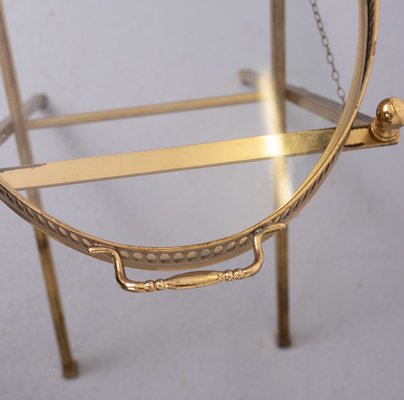 Small Brass Folding Serving Tray Table, France, 1970s-GCG-2032445