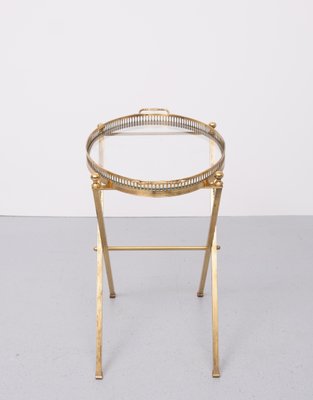 Small Brass Folding Serving Tray Table, France, 1970s-GCG-2032445