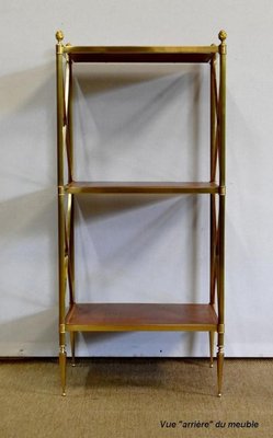 Small Brass Shelving with 3 Trays from Maison Jansen, 1970s-RVK-1060929