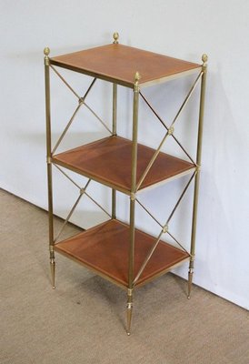 Small Brass Shelving with 3 Trays from Maison Jansen, 1970s-RVK-1060929