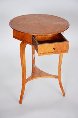 Small Brown Biedermeier Side Table in Elm, 1780s-WHY-1768431