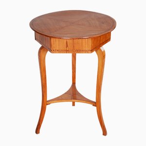 Small Brown Biedermeier Side Table in Elm, 1780s-WHY-1768431