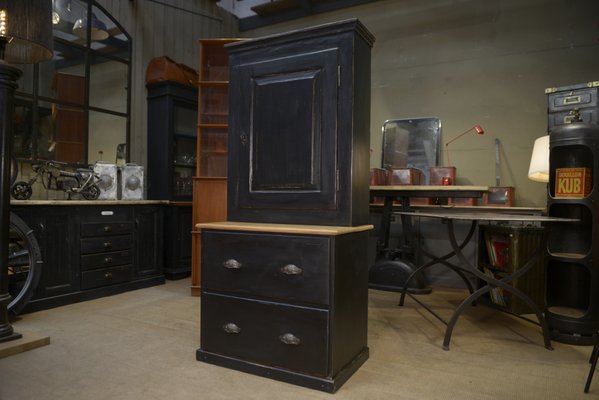 Small Cabinet with 2 Drawers in Fir, 1960s-NEN-2041958