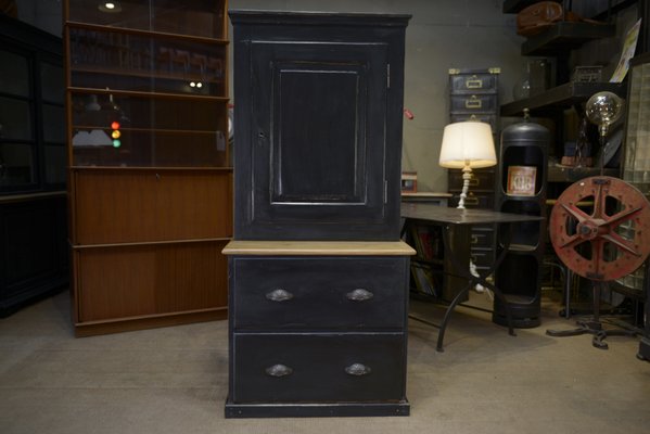 Small Cabinet with 2 Drawers in Fir, 1960s-NEN-2041958