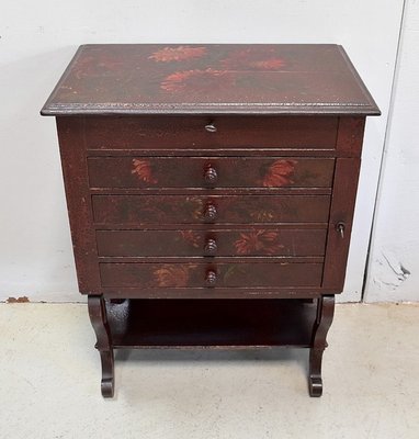 Small Chest of Drawers in Pine and Cracked Varnish, 1920s-RVK-1438366