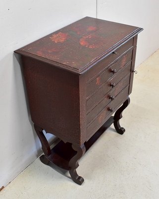 Small Chest of Drawers in Pine and Cracked Varnish, 1920s-RVK-1438366