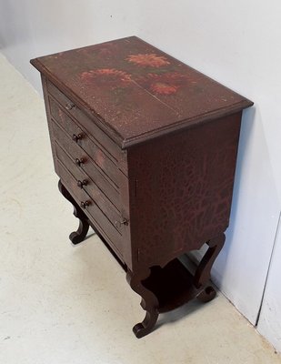 Small Chest of Drawers in Pine and Cracked Varnish, 1920s-RVK-1438366