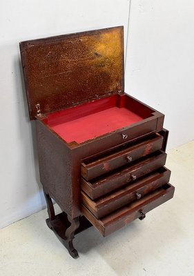 Small Chest of Drawers in Pine and Cracked Varnish, 1920s-RVK-1438366