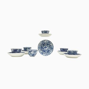 Small Chinese Porcelain Tea Cups With Saucers, Kangxi, Set of 6-UCH-1224791