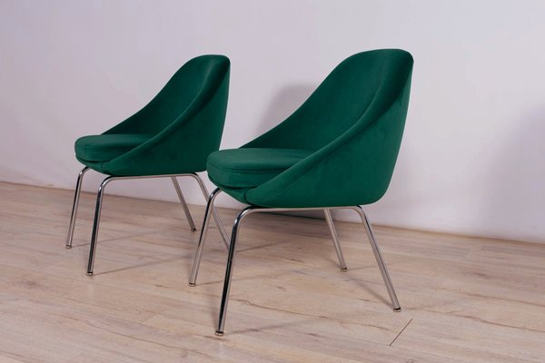 Small Chrome and Fabric Armchairs, 1960s, Set of 2-NIT-1326322