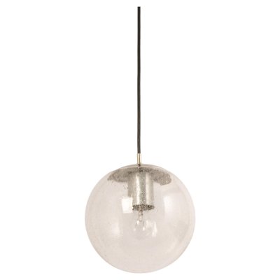 Small Chrome Pendant With Clear Glass Ball from Limburg, Germany, 1970s-UGR-1172954