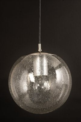 Small Chrome Pendant With Clear Glass Ball from Limburg, Germany, 1970s-UGR-1172954