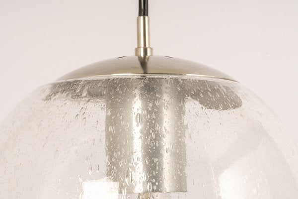 Small Chrome Pendant With Clear Glass Ball from Limburg, Germany, 1970s-UGR-1172954