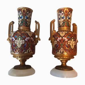 Small Cloisonne Vases, Set of 2-TCS-1115721