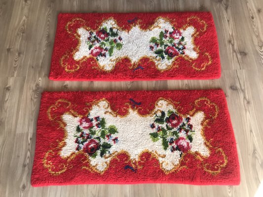 Small Colorful Rugs in Thick Wool, 1970s, Set of 2-WQQ-1219413