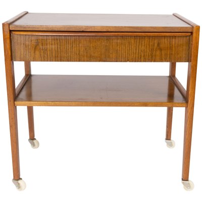 Small Danish Side Table with Drawer in Teak, 1960s-UY-852196