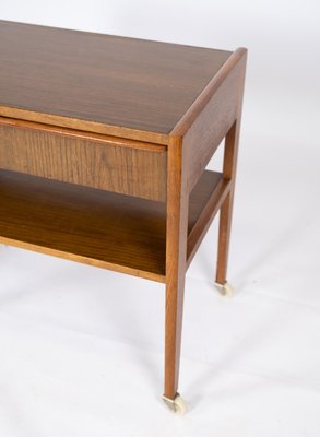 Small Danish Side Table with Drawer in Teak, 1960s-UY-852196