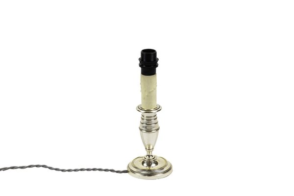 Small Directoire Style Candleholder in Silvered Metal, 1900s-CEJ-684542