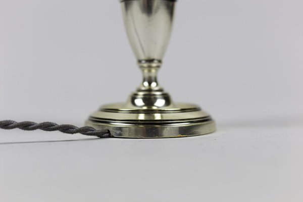 Small Directoire Style Candleholder in Silvered Metal, 1900s-CEJ-684542