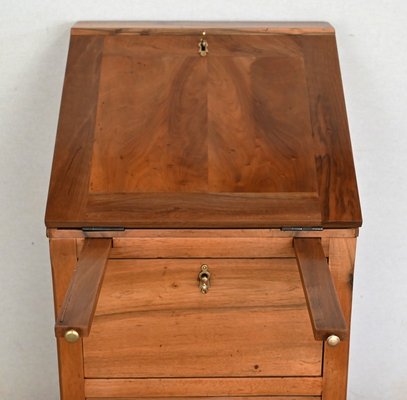 Small Directoire Style Scriban Desk Cabinet in Walnut, Early 20th Century-RVK-1410727