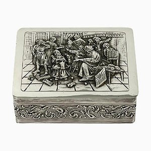 Small Dutch Silver Box with a Scene After a Painting by Jan Steen-UCH-1224351