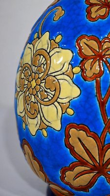 Small Early 20th Century Vase With Flower Decorations in Longwy Enamels-RVK-1338960