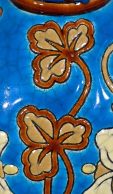 Small Early 20th Century Vase With Flower Decorations in Longwy Enamels-RVK-1338960