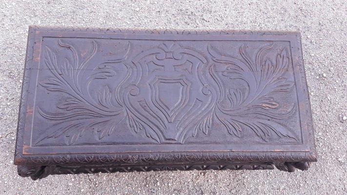 Small Ebony Stained Carved Case, Italy, 1800-RAQ-1156644