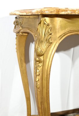 Small End of 19th Century Louis XV Medium Table in Gilded Wood-RVK-1817795