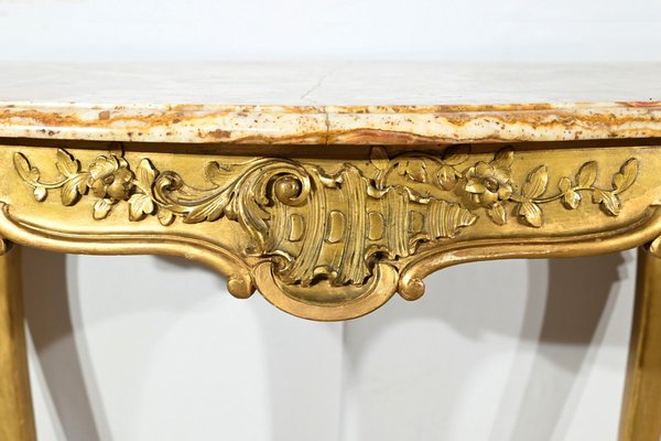 Small End of 19th Century Louis XV Medium Table in Gilded Wood-RVK-1817795