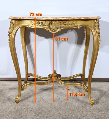 Small End of 19th Century Louis XV Medium Table in Gilded Wood-RVK-1817795