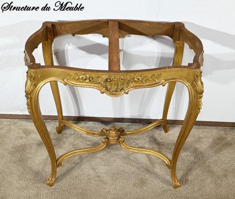 Small End of 19th Century Louis XV Medium Table in Gilded Wood-RVK-1817795