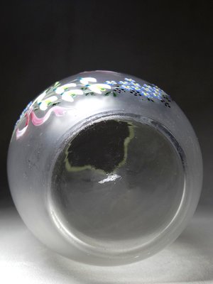 Small End of the 19th Century Egg Vase with Hand-Enameled Frosted Glass in the style of Legras-GRD-2035987