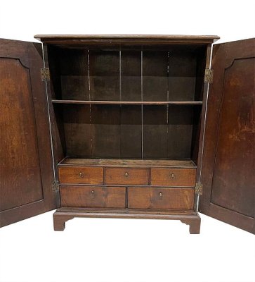 Small English 2 Doors Oak Wall Cupboard, 1820s-UCH-1308885