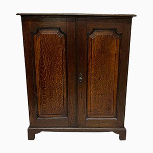 Small English 2 Doors Oak Wall Cupboard, 1820s-UCH-1308885