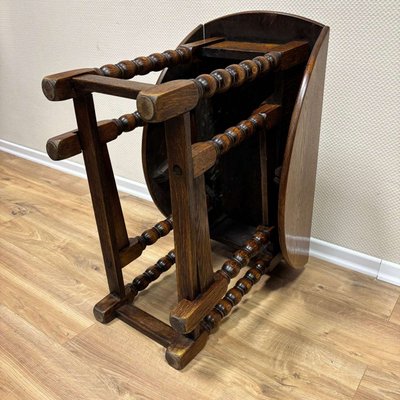 Small English Folding Table in Oak, 1890s-ALF-2033612