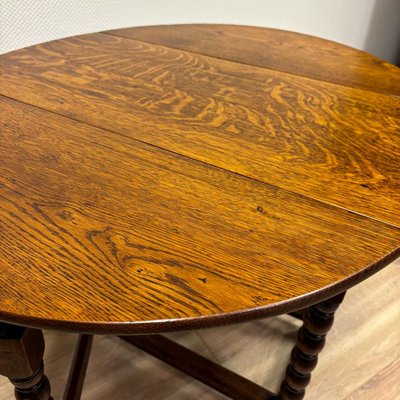 Small English Folding Table in Oak, 1890s-ALF-2033612