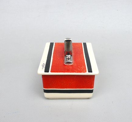 Small French Art Deco Lidded Box in Ceramic, 1920s-EY-2028303