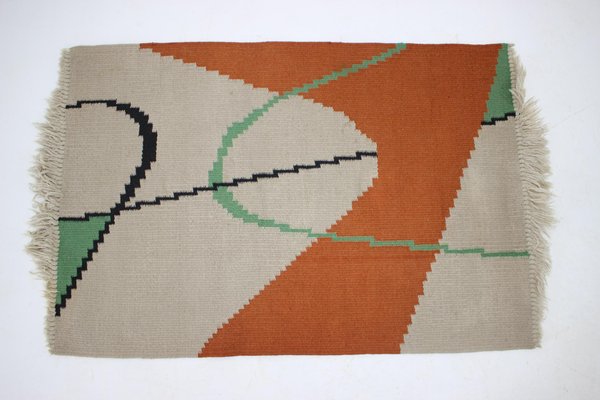 Small Geometric Kilim Carpet in Style of Antonín Kybal, 1950s-TZ-1277085