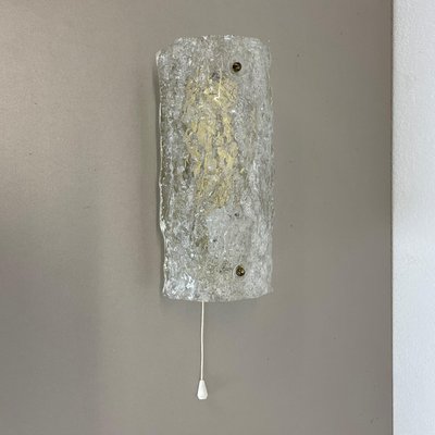 Small German Ice Glass Wall Light, 1970s-QZ-1727013